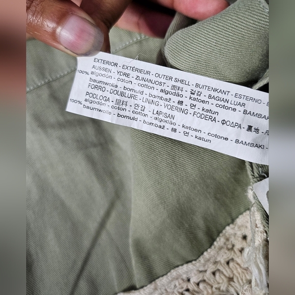 Zara Woman Outerwear Army Green Tassel Pom Fringe Boho Jacket - Picture 13 of 13